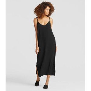 Eileen Fisher long black camisole slip dress S M